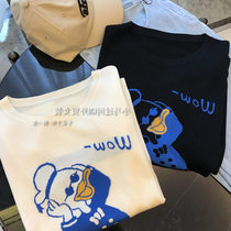 Brand Discount Withdrawal Cupboard Womens Tail Goods Clear Cabin Double Sided Jacquard Craft Tencel Knit Short Sleeve Cartoon T-shirt Female Summer