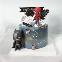 Bake Cake Decoration Spider-Man Batman Ornaments Planet Rocket Plugins Childrens Birthday Party Dress Up Accessories