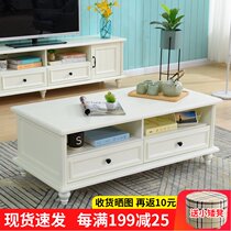 Solid wood coffee table Simple modern small apartment living room economical tea table complete household American coffee table dining table dual-use
