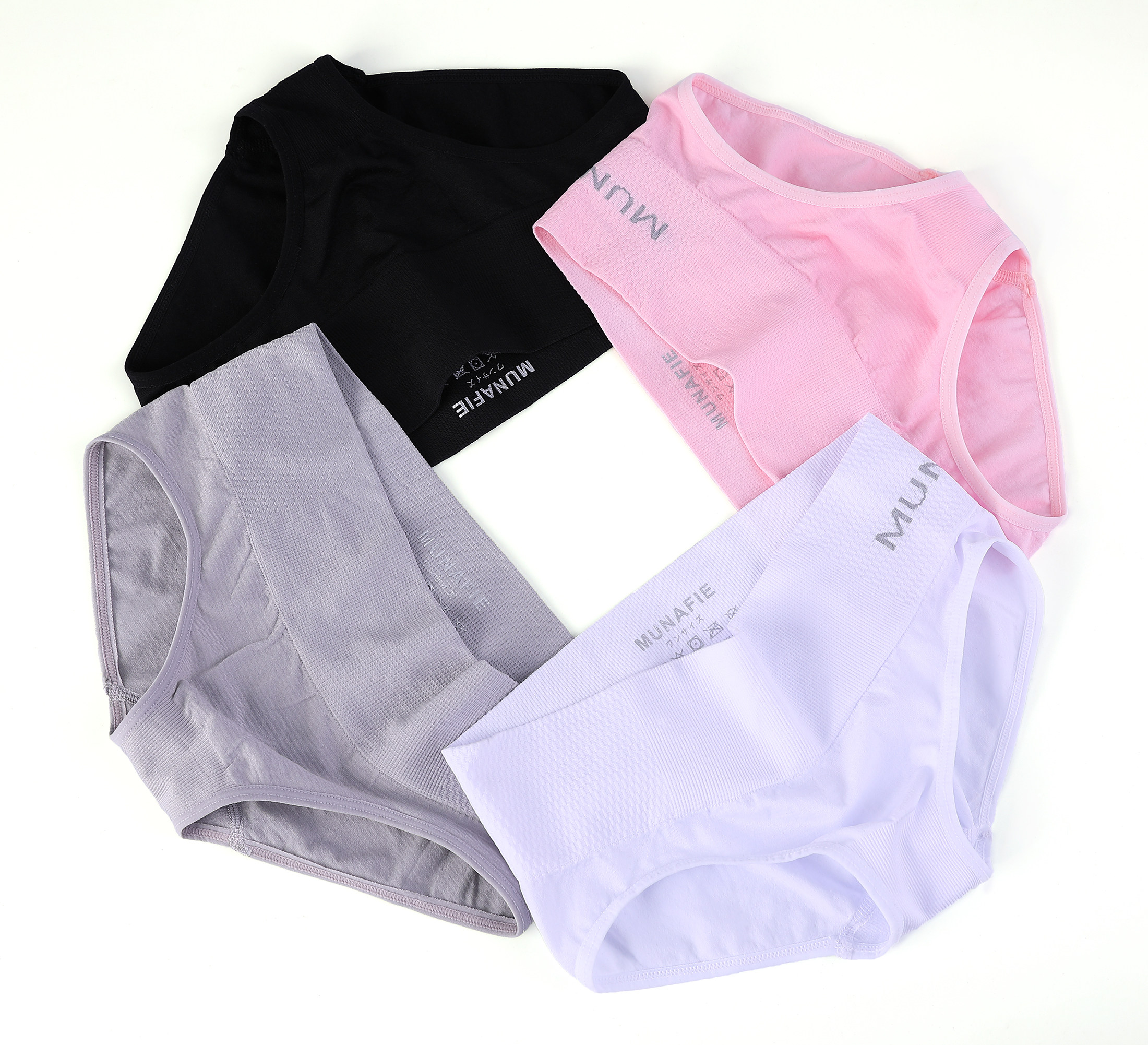 日系白色运动无缝内裤女夏天薄款100%纯棉中低腰提臀透气竹炭面料_7折