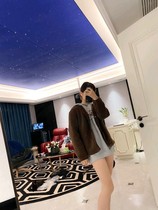 Autumn Winter New Fashion Men and women Identical Imitation Lamb Suede Round Neckline Eggplant Cashmere Sweatshirt 100 Hitch Coat 429667