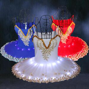 Little swan lake ballet dance dresses tutu skirt for girls Luminous Ballerina skirt children's LED fluorescent performance ballet dance costumes