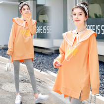 Pregnant women autumn set fashion autumn winter T-shirt autumn coat spring and autumn clothes 2021 New Net Red pregnancy