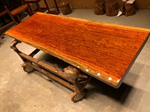 Bahua Solid Wood Large Board Tea Table Log Owner Desk Red Wood Tea Desk Painting Case 1 8 m 188-71-7 8