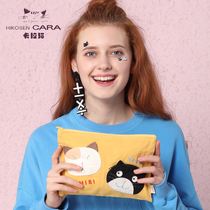 HIKOSEN carat Japanese Korea carabat cute female handmade canvas hand handbag pocket coin bag coin bag