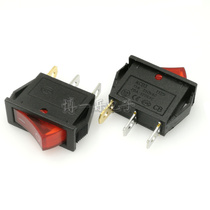 Ship type switch KCD3 copper three-leg two-speed 3P2T card type rocker power switch with red light