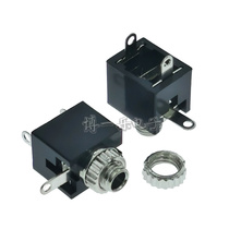2 5MM headphone socket audio mother socket mono interface PJ-201M with nut screw three feet 3p