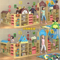 Pirate Ship Childrens Area Corner Cabinet Kindergarten Free Mix Partition Cabinet Game Entrance Triangle Cabinet Storage Toy Shelf