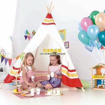 Indoor Indian tent four-sided outdoor wooden three-person house educational toys parent-child interactive boys and girls