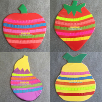 Kindergarten Special Children Red Yellow Green Vegetable Fruit Cloth Morning Check Bag Attendance Morning Inspection Card Inserts plastic sheet