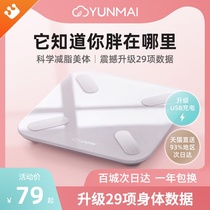 Yunmai Hao light mini2S body fat scale Intelligent precision home girls weight loss special professional high precision electronic scale adult weight scale fat usb charging
