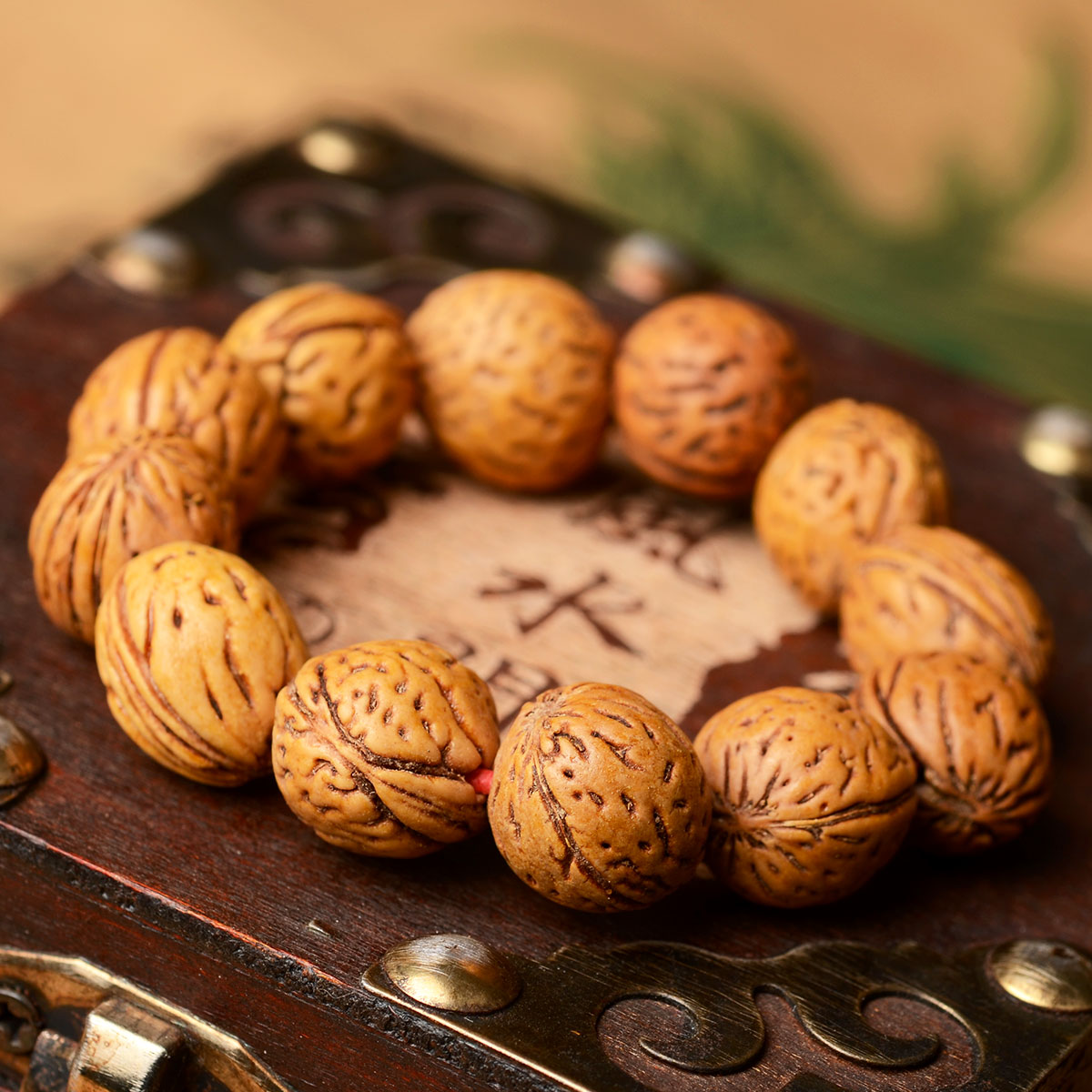 风水阁 蟠桃菩提子手链 桃木桃核佛珠手链手串 男女款