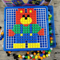 Childrens puzzle puzzle girl Baby early education kindergarten 3-8 years old boy Plastic building blocks intellectual assembly toys