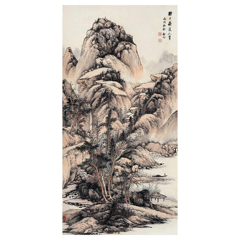 啟功 山水畫卷 一拳之石取其坚，一勺之水取其净--启功先生山水画作品欣赏-木直