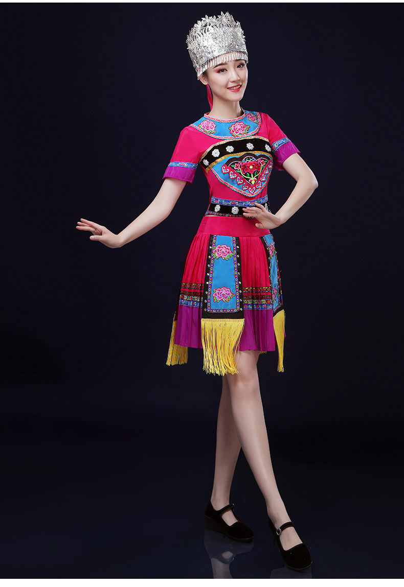 新款少数民族服装女苗族成人歌舞表演广西壮族湘西瑶族彝族演出服