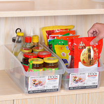 Japan imported refrigerator storage box Kitchen drawer type finishing box transparent plastic storage basket with roller large