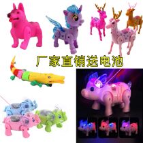 New childrens toy shaking sound electric leash pig creative light concert walking doll animal stall hot sale