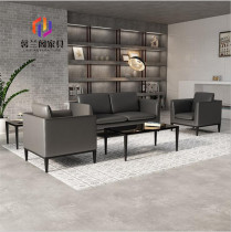 Nordic Office Sofa Brief Modern Business Reception Real Leather Sofa single trio Place office sofa Portfolio