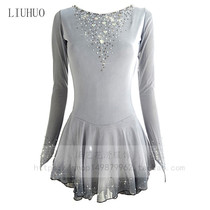 LIUHUO ladies figure skating performance clothes competition clothes art gymnastics clothes competitive cheerleading dance clothes Gray