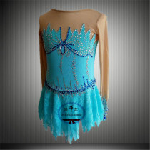 (Zeyi custom) Childrens ladies and womens skating dress competition suit skating dress skating dress performance sky blue