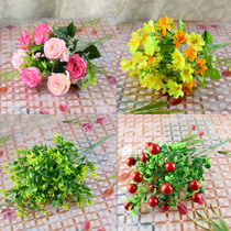 Single plastic flower fake flower simulation bouquet small bundle engineering decorative flower small flower Flower Flower Flower dry flower single branch silk flower