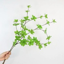 Single simulation Bell leaf multi-petal leaf Japanese seven star leaf decorative green plant green leaf flower arrangement tree branch plastic fake leaf