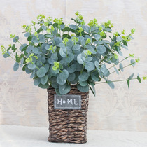 Single simulation plant green leaf money leaf eucalyptus flower arrangement plastic decoration fake leaf