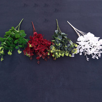 Single simulation money leaf money grass white red eucalyptus leaf simulation plant wedding decoration fake green leaf