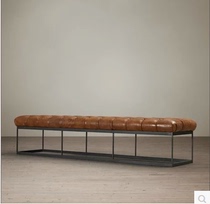 New American country light luxury living room sofa industrial style wrought iron shoe changing stool bed end stool leisure bench bench