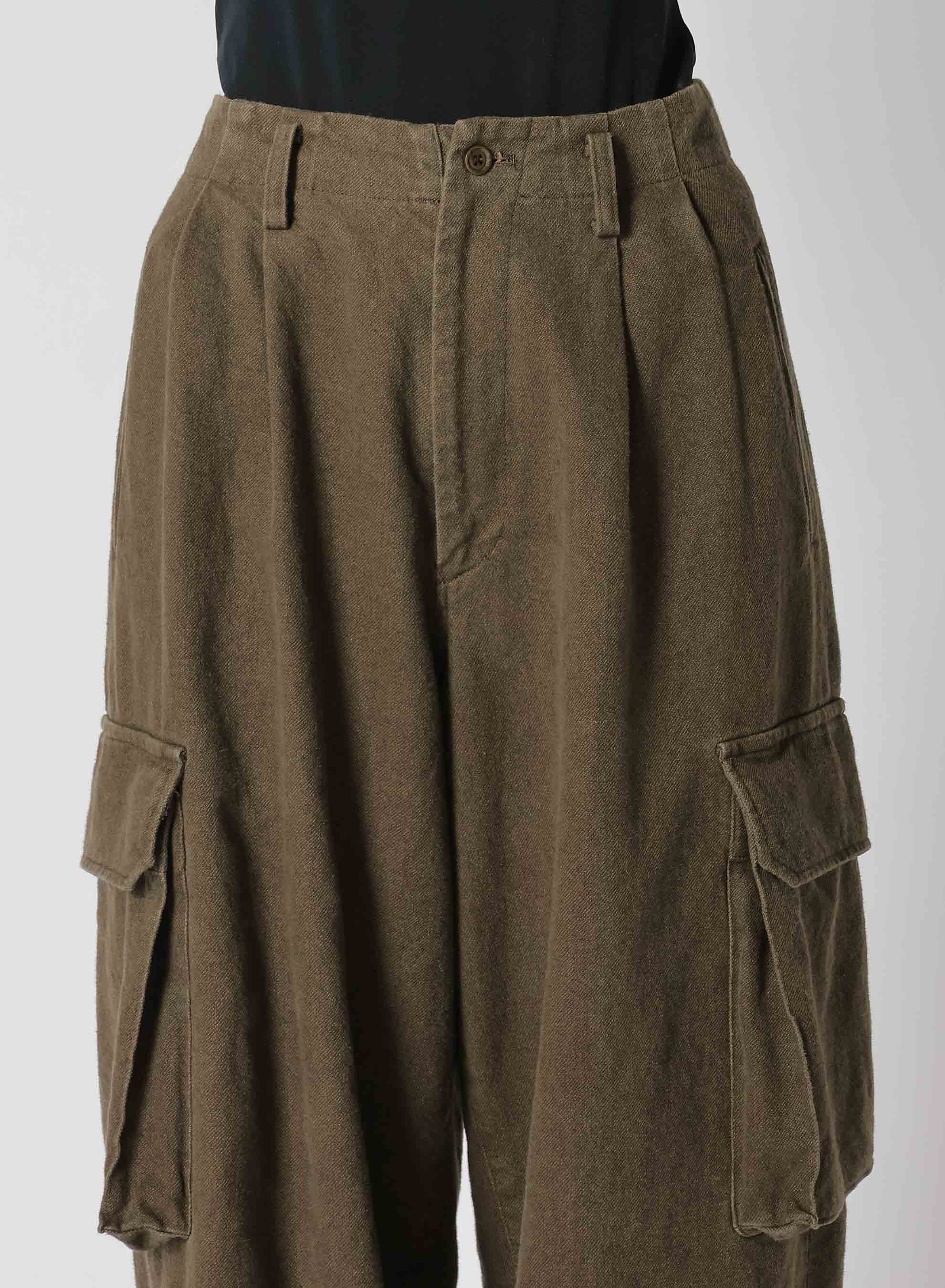 折!日本代购 yohjiyamamoto ys 24aw 棉麻混纺 大口袋 休闲裤