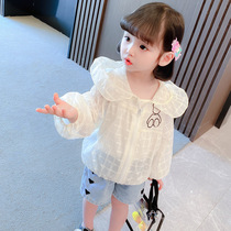 Girls sun protection clothing summer clothes baby summer thin section breathable sun protection cardigan coat baby foreign style childrens sun protection clothing