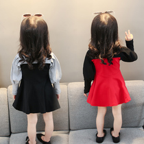 Girl Lian Dress Spring Autumn 2022 New Baby Foreign Air Girl Long Sleeve Autumn Princess Dress Child Autumn Dress Dress