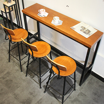 Retro bar chair wrought iron backrest high foot bar chair old high chair bar stool table and chair combination