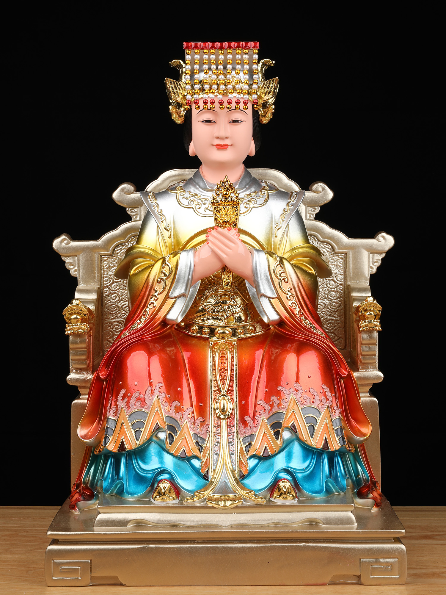 石仏 石像 媽祖 海神聖母 供養 祈福禅意 客間 玄関 卓上 装飾品工艺品 置物 31B56RUUOJL.jpg_BO30,255,255,