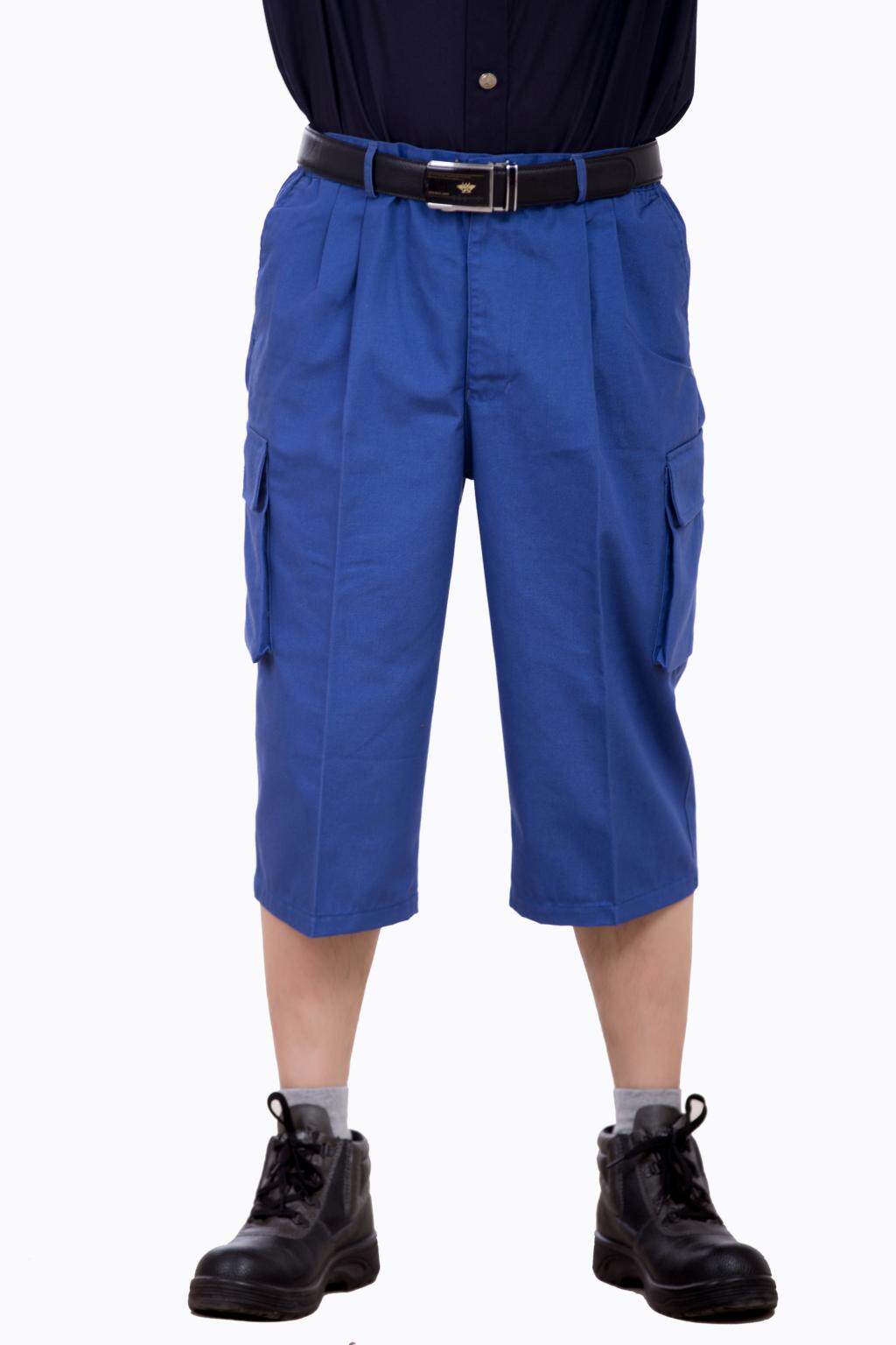 工作裤春夏耐磨汽修电焊多袋七分裤劳保工作服短裤子蓝色劳保裤
