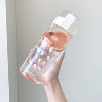 Large-capacity water glasses Womens plastic cups Summer students Portable Sports Kettle Large resistant with strainer cups