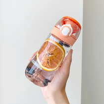 Sports Water Glass Female Cute Minimalist Student Plastic Cup Summer Fresh portable Fitness with hand cup with strainer mug