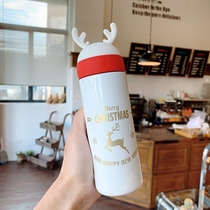 Christmas thermos female student simple cute net red ins cup Stainless steel large capacity couple portable cup