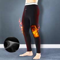 2020 new kneecap mens autumn pants mens thin section pure cotton plus suede warm pants elastic line pants autumn winter hit bottom pants