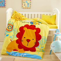 Kindergarten quilt three-piece set nap large edition childrens quilt cover crib baby futon cotton six-piece set with core