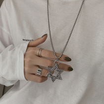 2020 new six-star hip-hop necklace for men and women Joker simple Net red light luxury minority sweater chain tide