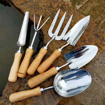 Stainless steel flower shovel digging tools household shovel large thick pointed shovel digging wild vegetables to catch the sea rake fork rice shovel