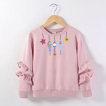 South Korean girls wear and clothing spring and autumn childrens clothing children autumn clothing 2022 new foreign air round collar casual hit bottom blouses