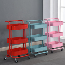 Beauty salon small cart floor multilayer with wheels movable containing cart Beauty caraver Three layers of shelves Beauty hair Beauty A