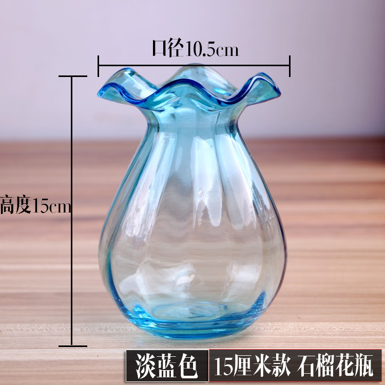 精品欧式水培玻璃花瓶 石榴型花瓶 创意水培绿萝台面干花插花瓶产品展示图5
