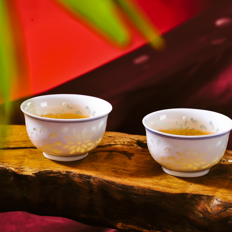 Jingdezhen ceramic handicraft red xin 】 【 kung fu tea set tea checking porcelain and exquisite tea cups