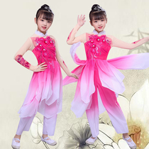 Childrens classical dance dress girl jasmine crown dress jasmine blossom fan dance clothes fluttering