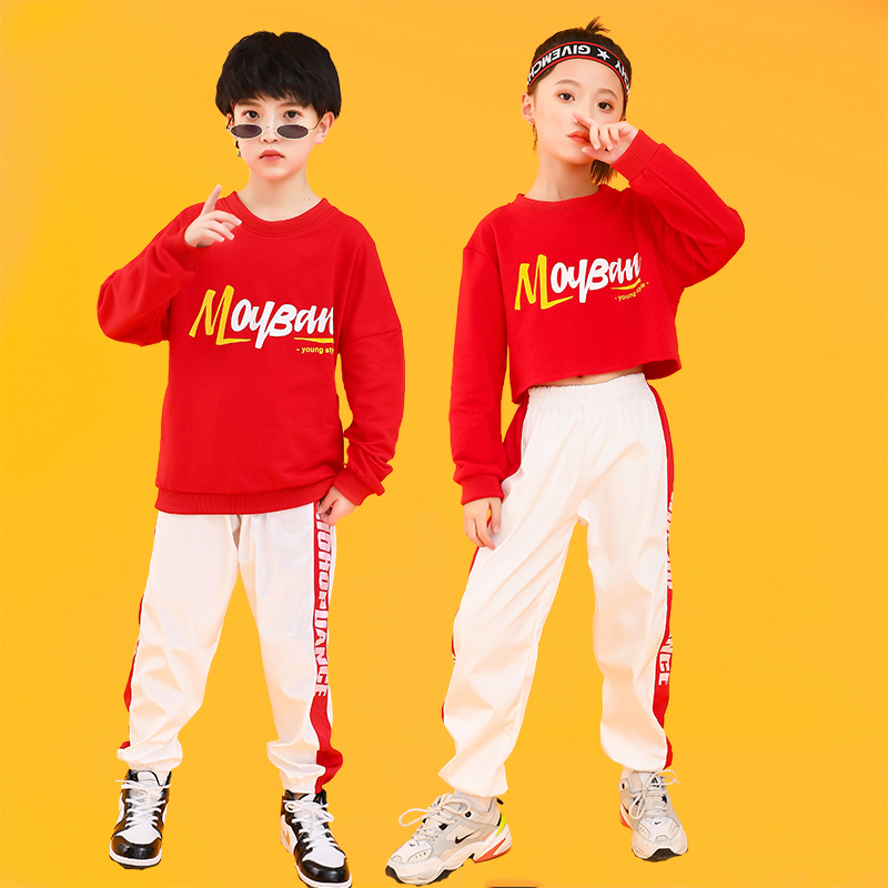 New children's jazz dance costumes autumn and winter street dance costumes long-sleeved cheerleading kindergarten dance costume suit