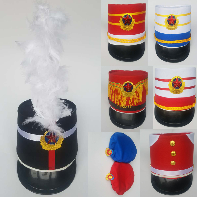 Drums jacked hat cap hat bow belt flag-lifter accessories command baton bat cloak Xinjiang hat