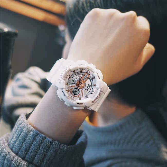 潮流ulzzang 手表女学生韩版简约数字式夜光防水男女款星空电子表